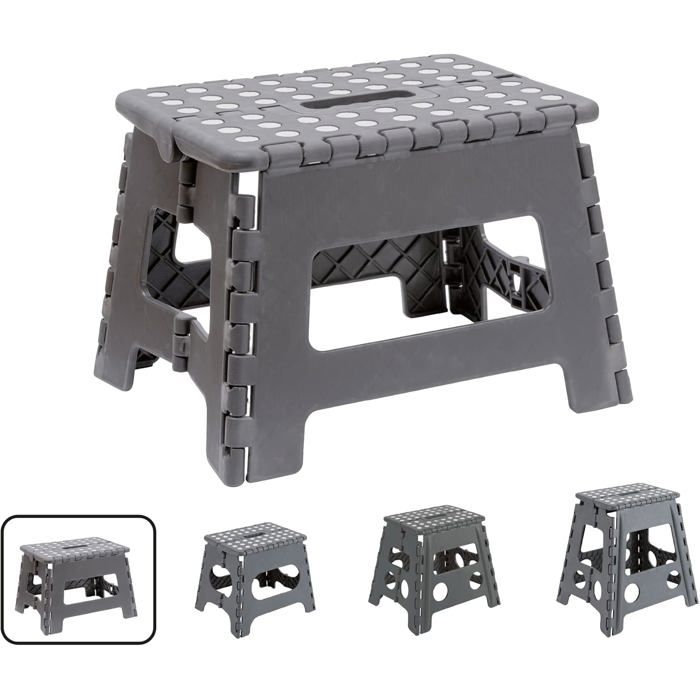 Tabouret Pliant Multiusage Marchepied 22 cm de hauteur gris