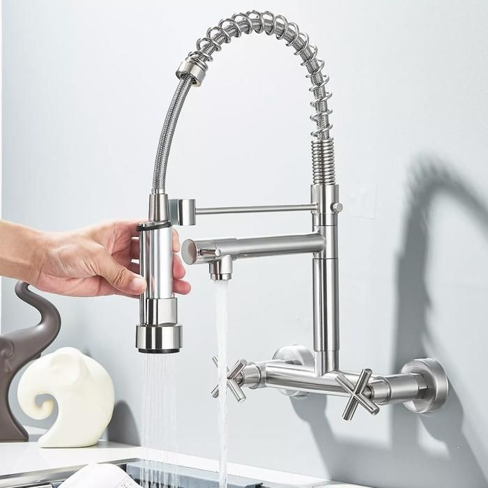 Robinet Doré de Cuisine Flexible MitigEU Évier avec Douchette Robinet Doré de Cuisine Flexible MitigEU Évier avec Douchette