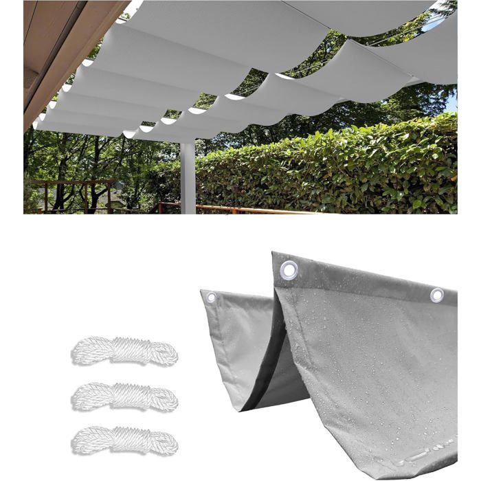 Voiles Ombrages Rectangulaire 3.5x5.6m Imperméable Bache Ombrages