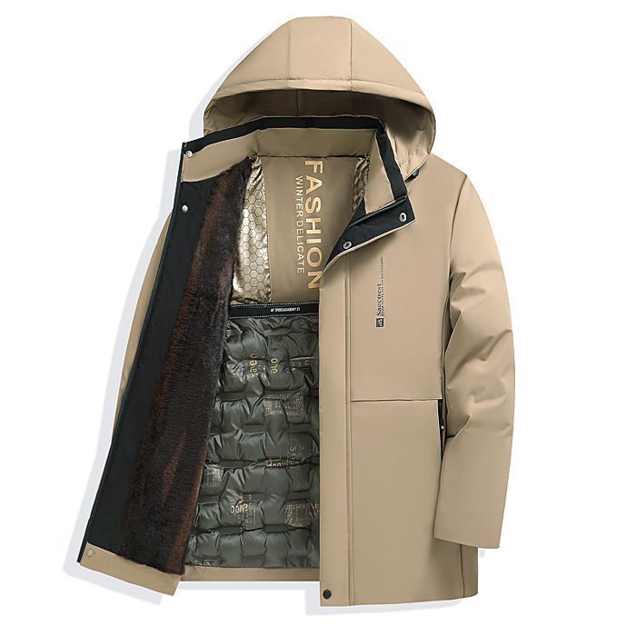 VITATA Doudoune Homme – Manteau Long avec Capuche, Doublure en