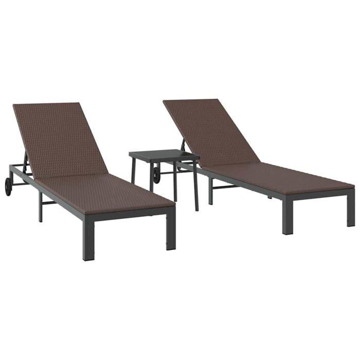 Vidaxl chaise longue métal - vue 4