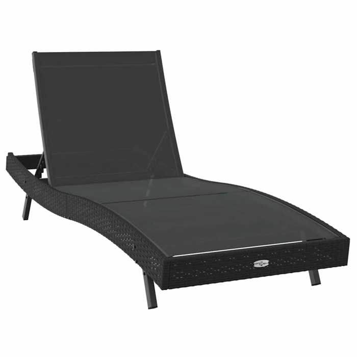 Sale 2026 Transat avec table - 2 pcs - BURKE - Lit de repos double - Noir 40x40x40.5 cm polyrotin Cc239