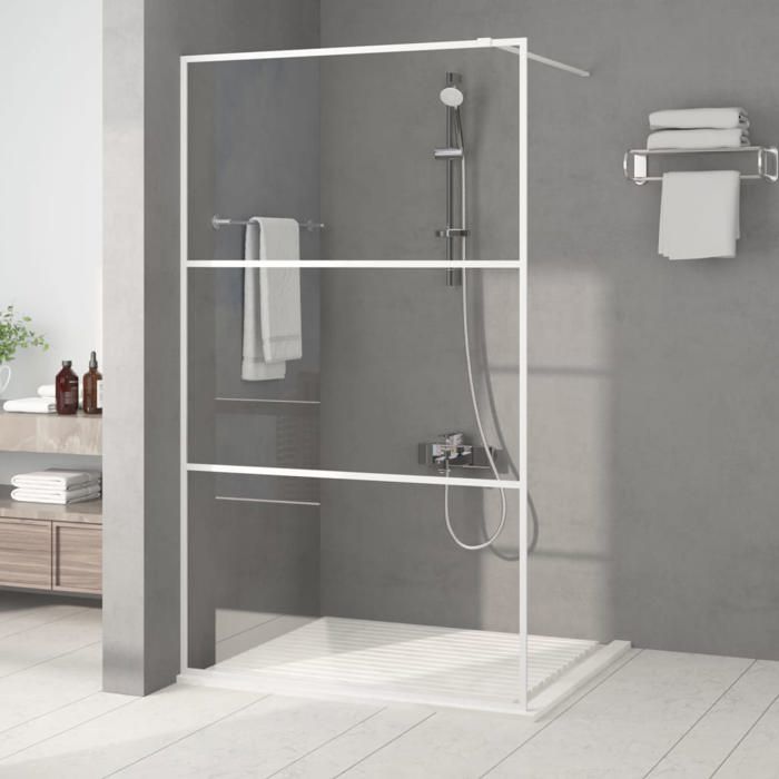 Paroi de douche en verre ESG vidaXL 115x195 cm Verre ESG trempé Cadre aluminium Épaisseur 5 mm
