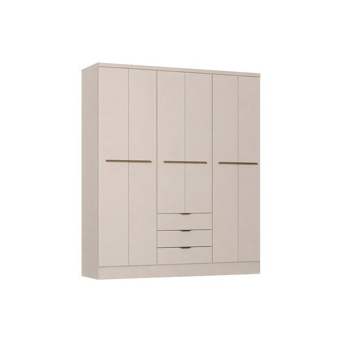 Armoire 6 portes et 3 tiroirs - L180 cm - Beige – PEROLI