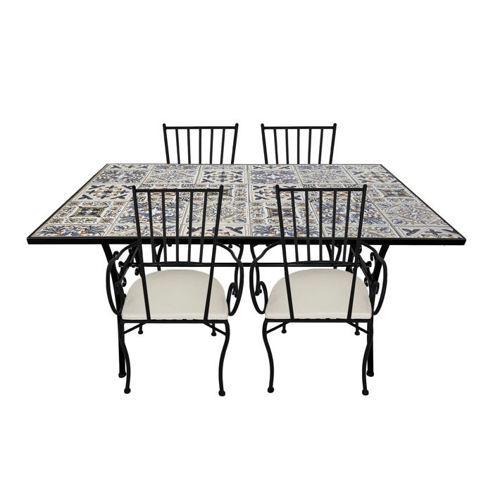 AXI Leonie Table et Chaise Bistrot 4 Chaises 1 Table Ensemble Bistro Extérieur Mosaique Bleu Clair - Salon de Jardin Bistrot AXI Leonie Table et Chaise Bistrot 4 Chaises 1 Table Ensemble Bistro Extérieur Mosaique Bleu Clair - Salon de Jardin Bistrot