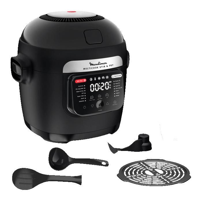 Multicuiseur Moulinex Multicook Stir&Fry MZ7408F0 – 6L, 14 Programmes, Pale de Mélange Automatique