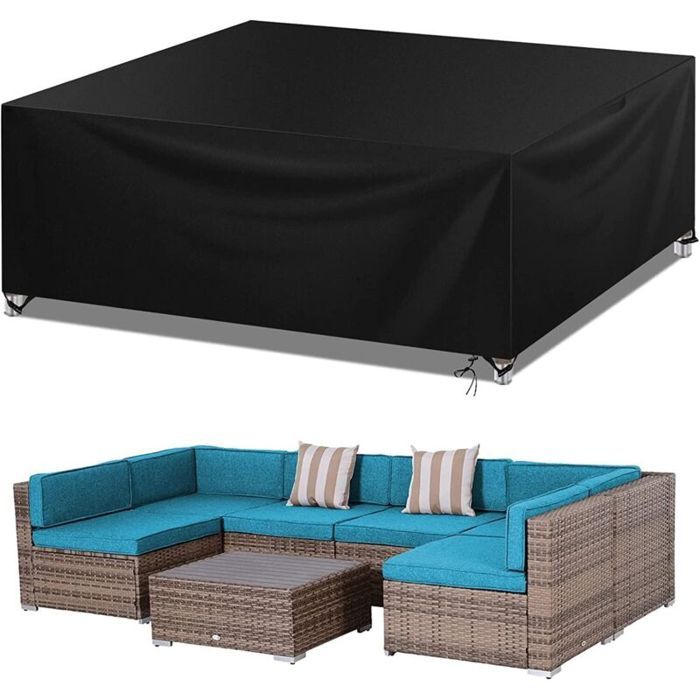 Housse meuble jardin carrée - Lot 1 - 200x200x85cm Oxford 420D - Anti-UV résistance vent Aucuneary