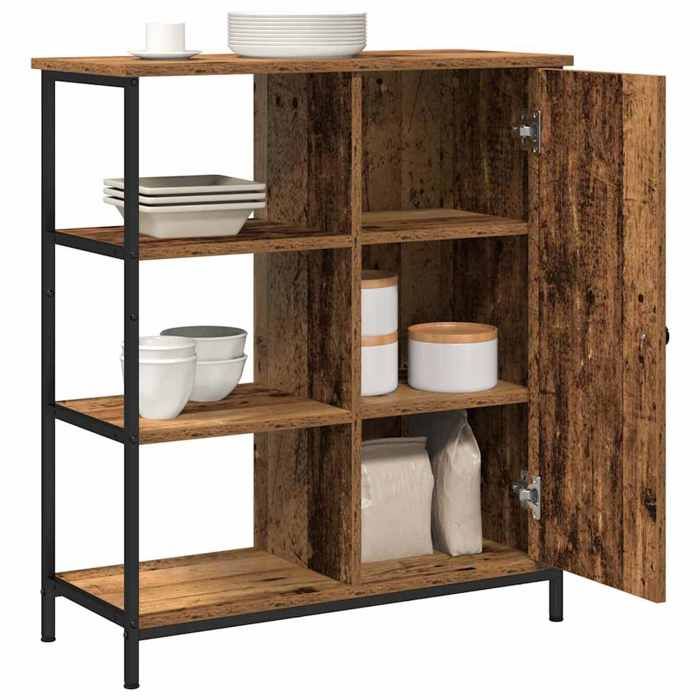 (18436)Commode - contemporain - Buffet rangement - Bois ancien 70x30x80 cm poid:17.45 kg