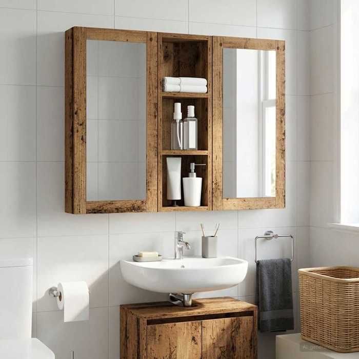 vidaXL Armoire murale de salle de bain Bois ancien 20 x 10 x 60 5 cm 889293