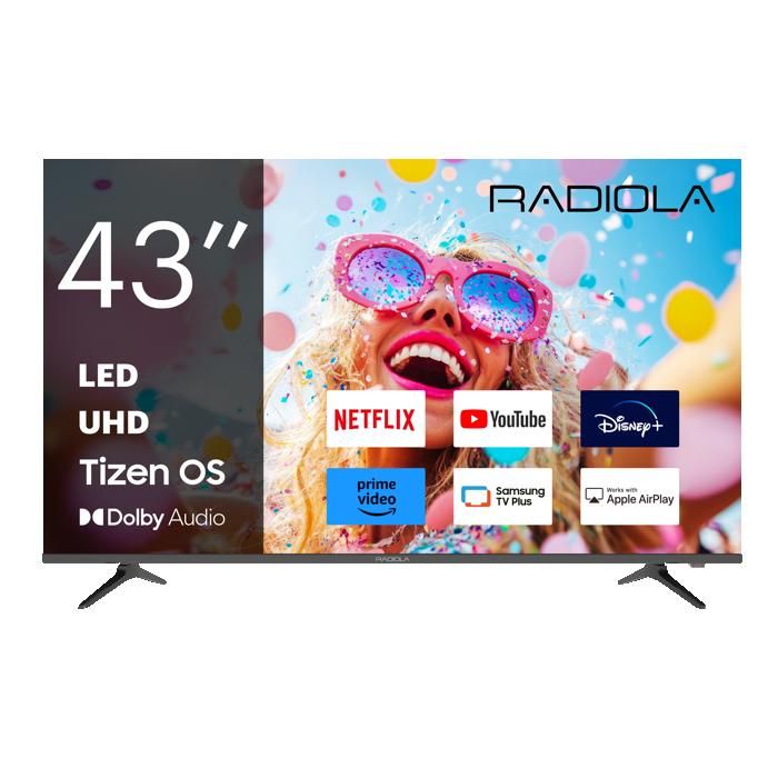 RADIOLA RA43A2T TV LED 4K UHD 43(108cm) Smart Tizen Netflix Prime Video Disney 3X HDMI 2X USB 2.0 Dolby Audio