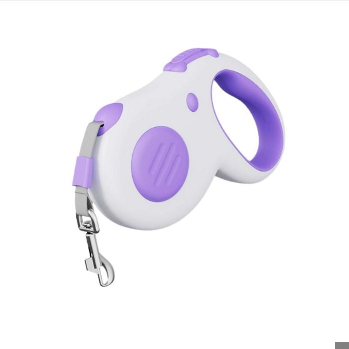 INF Laisse Rétractable Automatique 5 Mètres : Anti-Nœuds Légère et Confortable pour Chiens et Chats Violet