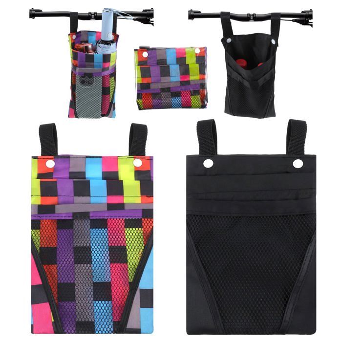 Lot de 2 sacoches de guidon pour vélo – Sacoche avant en toile avec porte-téléphone – Accessoire de cyclisme pour hommes et femmes