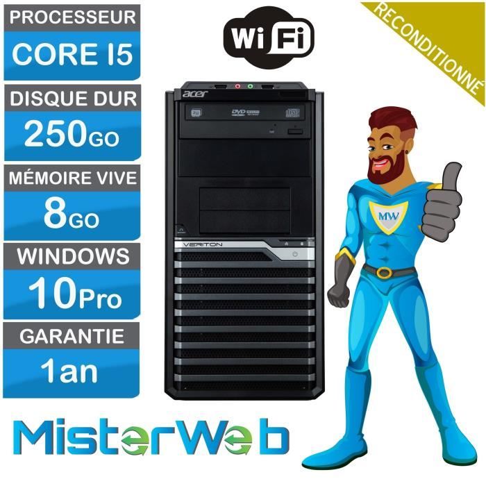 Top achat PC Portable PC Fixe Acer Veriton M4620G Core i5 - 3470 3.2GHz - HDD 250Go - Ram 8Go - Win10 - WIFI pas cher