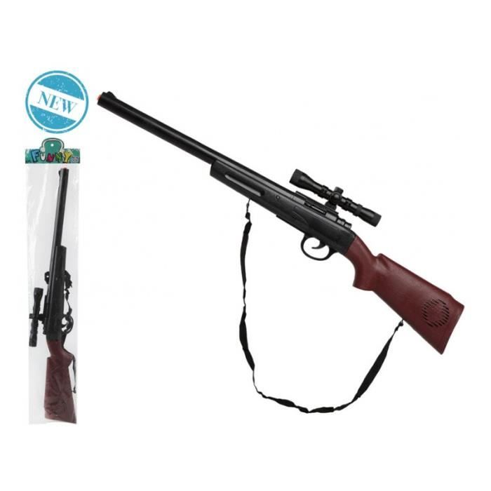 Fusil A Lunette Sonore En Plastique Noir Et Marron 70 Cm Achat