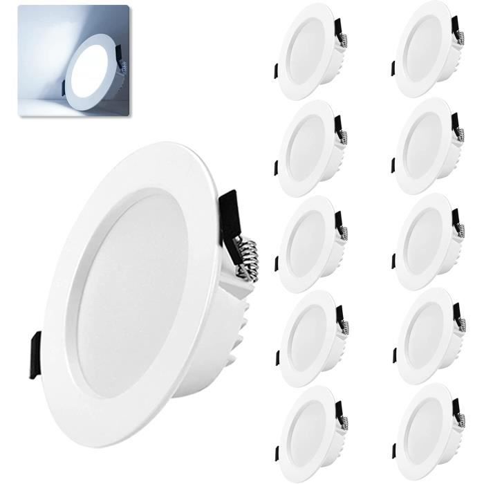 10 x 7W Led Spot Encastrable Super Lumière Blanc Pur Plafonnier Promotion