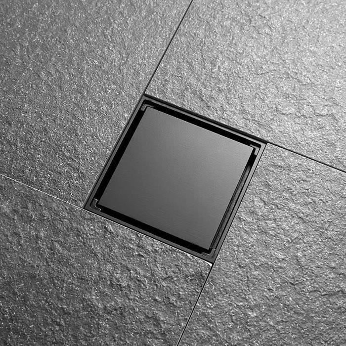 Siphon Sol Douche Italienne Wirquin 10x10cm - Grille Galets Inox - Sortie Horizontale - Chromé