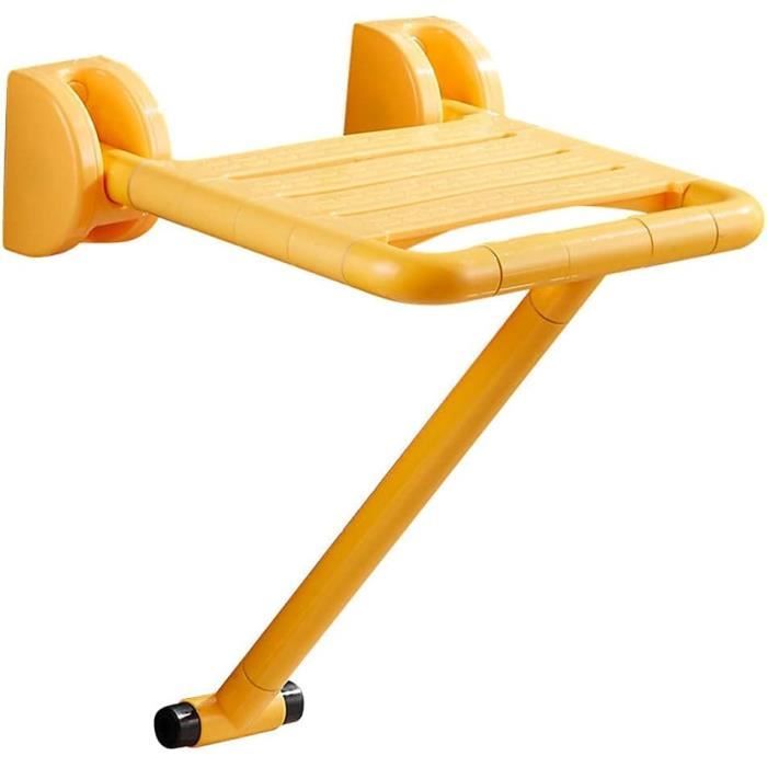 Tabouret Pliant Mural Pour Salle De Bain / Douche - En Bois Massif - Dimensions 38x35x3 Cm - Vert - Fixation Incluse - 9
