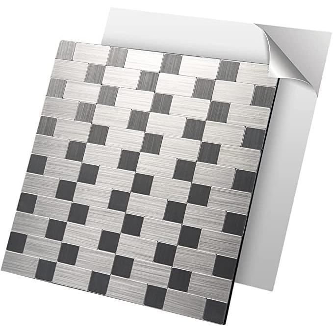 10 Carreaux Muraux Adhésifs Métal Cuivre - 12x12 Pouces - Dos Autocollant, Style Mosaïque