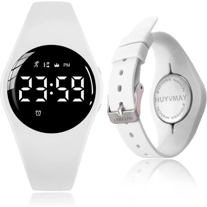 Non Connectée Podomètre Montres Sans App, Montre Rechargeable À Durée De  Vie De La Batterie De 20 Jours, Enfants Montres Num[x1107]  Circulaire-Blanc, - Achat/vente montre Neuf - Cdiscount