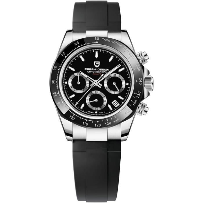 Montre Homme Pagani Design Chronographe Quartz Verre Saphir - Acier Inoxydable Étanche 100m Lumineuse Mouvement Japonais