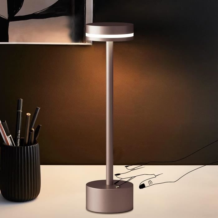Lampe de bureau LED 7W avec interrupteur tactile et porte-stylo. Noir