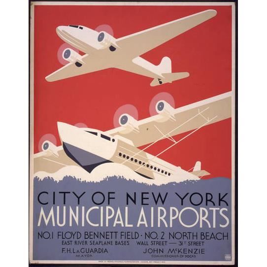 Affiche Publicitaire Vintage City Of New York Municipal Airports 16 X 20 Cm Achat Vente Affiche Poster Affiche Publicitaire Vintage Cdiscount