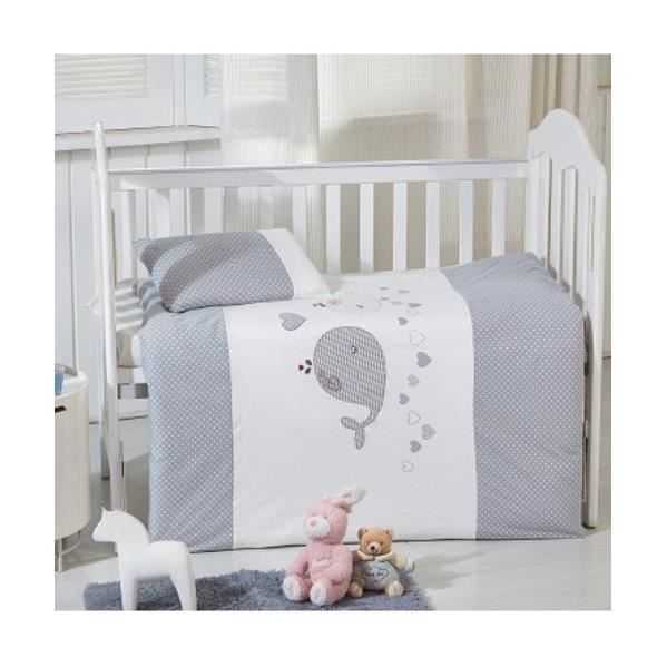 Berceau Couette Duo Baleines Mesures Bebe Savane Lit 60x120cm