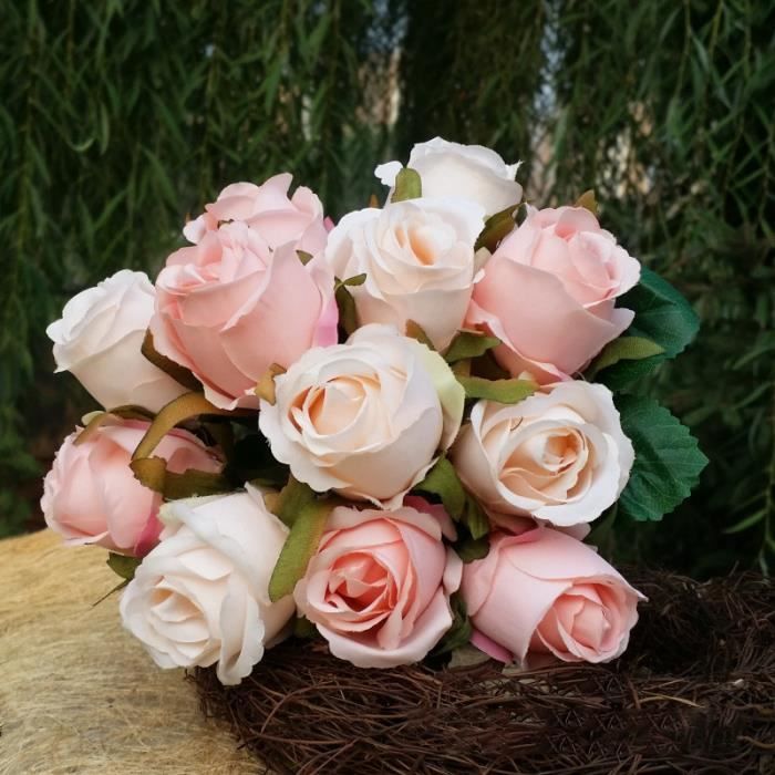 50mousse artificielle fleur rose têtes de mariage bouquet de décoration en vracB 