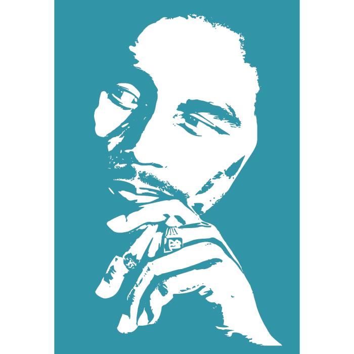 Stickers Bob Marley Ref 415 Turquoise 57x Cm Cdiscount Maison