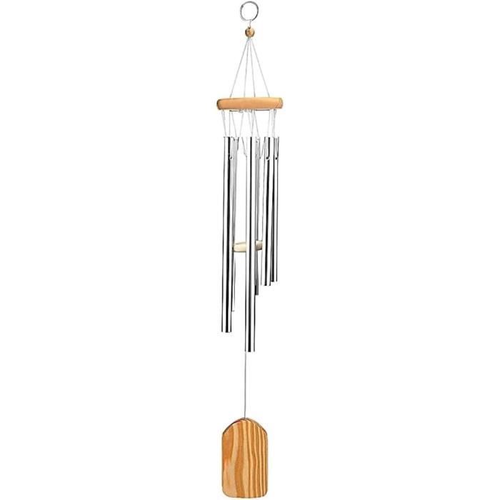 Carillon Éolien 6 Tubes Aluminium - 28" - Son Mélodieux - Décoration Jardin Ou Balcon