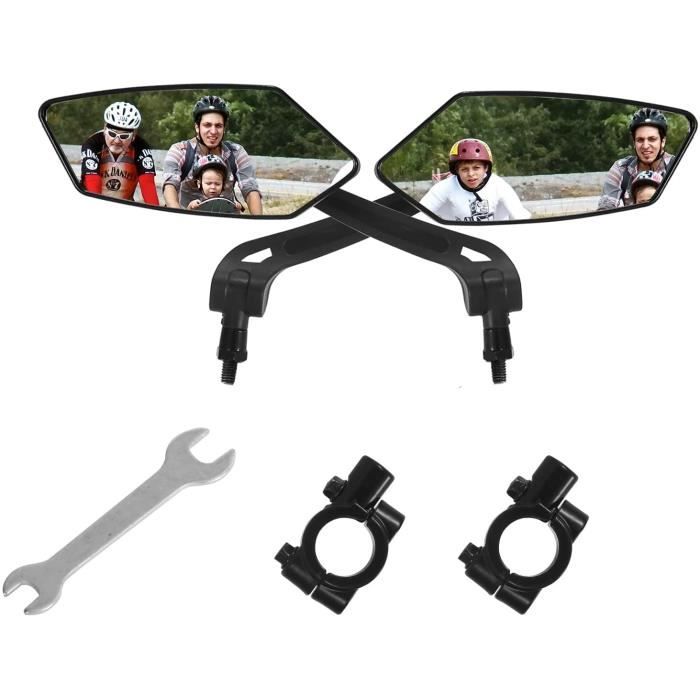 Lot De 2 Rétroviseurs Vélo Et Trottinette, Réglables à 360°, Anti-chute, Compatibles Guidon 20-24 Mm, Montage Facile – Noir