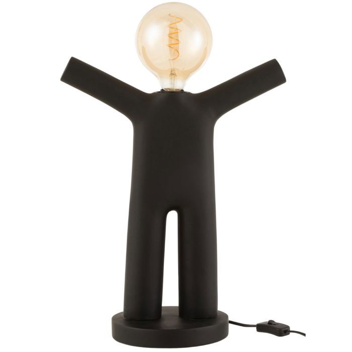 Lampe bonhomme en résine noire Lampe bonhomme en résine noire