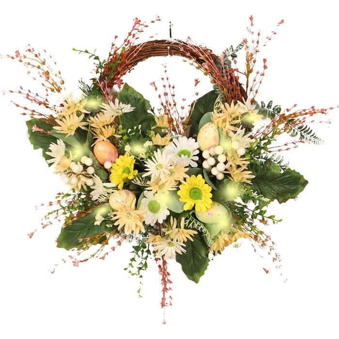 Couronne De Pâques Pour Porte D'Entrée – Guirlande Œufs De Pâques Artificielle 36 Cm