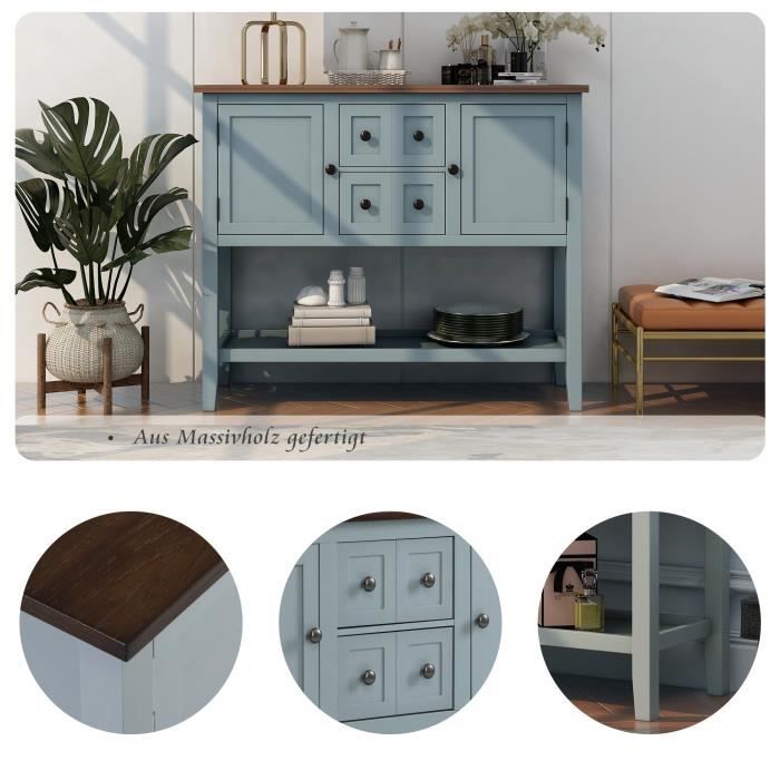 CWU® Table console avec étagères, table console, table canapé, entrée ...