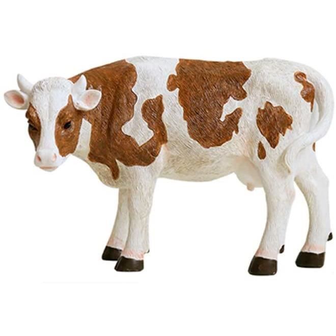 Simulation Animale Ornement Vache Debout, Vache Et Veau Statue pour L'ornement Jardin en Plein Air, Animaux Résine Ferme Figurine