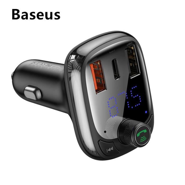 BASEUS Baseus –Transmetteur Bluetooth 5.0 MP3 Voiture Charge Rapide USB Type-c 