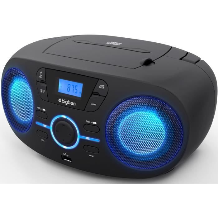 BIGBEN CD61NUSB LECTEUR CD/USB/RADIO portable avec effets lumineux - Noir -  Cdiscount TV Son Photo