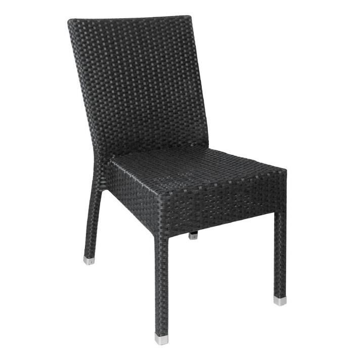 Chaises en rotin PE - BOLERO - Boléro - Anthracite - Lot de 4 - Empilables Chaises en rotin PE - BOLERO - Boléro - Anthracite - Lot de 4 - Empilables