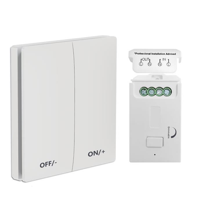 Bouton Intelligent Sans Fil - Interrupteur à Distance 10 M - Pour Lumière, Ventilateur, Voiture - Domotique Facile