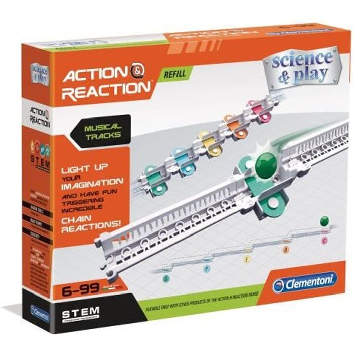 Clementoni - 19168 - Action & Réaction - Spirale + Trappe - Jeu de Construction - Circuit de Billes créatif - fabriqué en Italie, 8 Ans et Plus