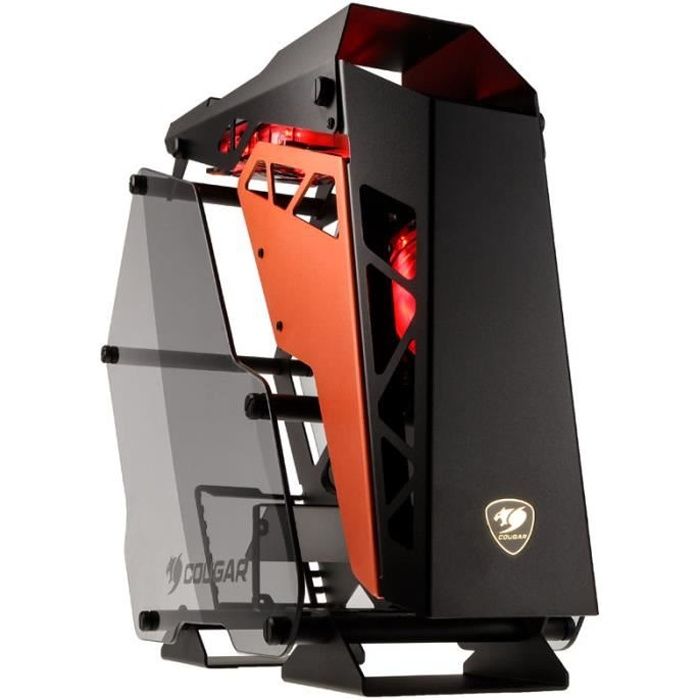 Boitier PC Gaming – Cougar Gaming – CONQUER – Aluminium et verre trempé – Compatible radiateur de 360mm dessus et 240mm à lavant