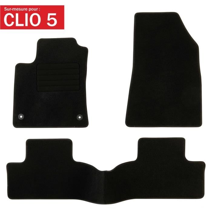 DBS - Tapis voiture / auto - Sur Mesure pour CLIO 5 (2019 - 2020) - 3 pièces - Antidérapant - Moquette Classic
