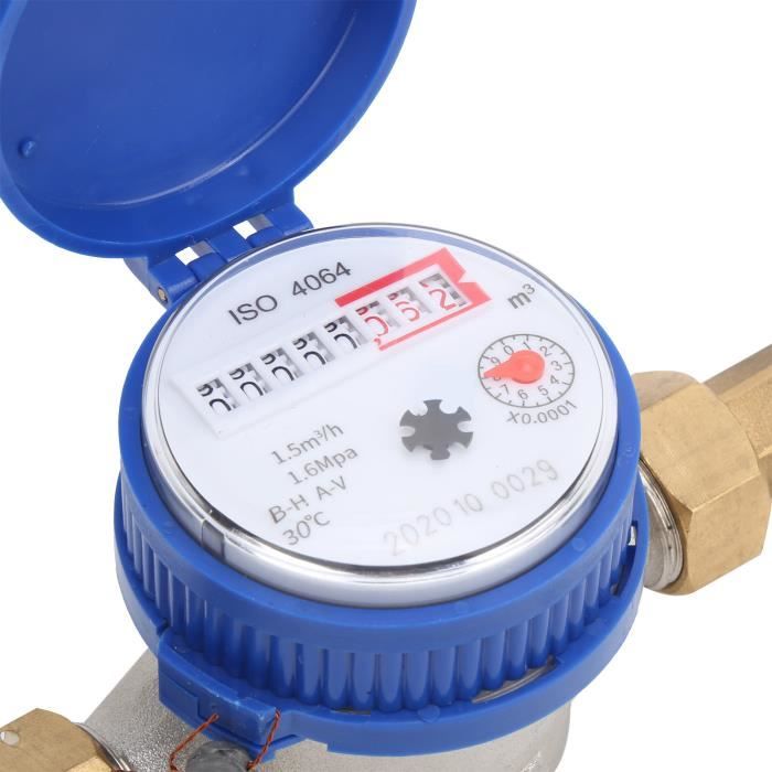 VBESTLIFE Jauge De Débit D'eau TSS3002E BSP 1/2 Compteur D'eau Froide Mécanique Avec Outils De