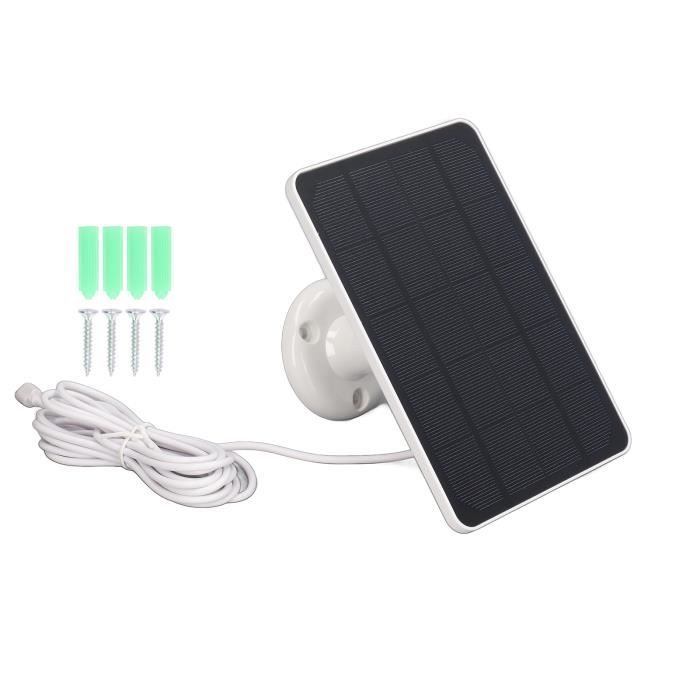 Duokon Chargeur solaire pour caméra extérieure Panneau Solaire 10W Chargeur de Batterie Micro USB Caméra Charge Panneau Solaire