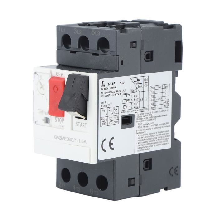 Disjoncteur Thermique Réarmable Manuel - Protection Contre Les Surcharges 8A à 30A - Noir - Pour Circuits DC/AC