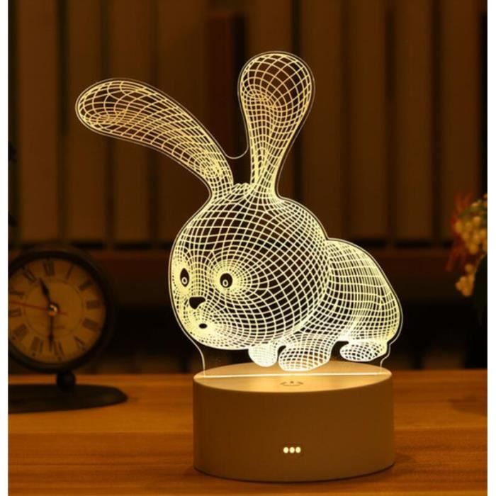 Lampe Illusion 3D ARTSYWIX - Veilleuse Acrylique Avec Base Bois - Alimentation USB - Cadeau Personnalisé