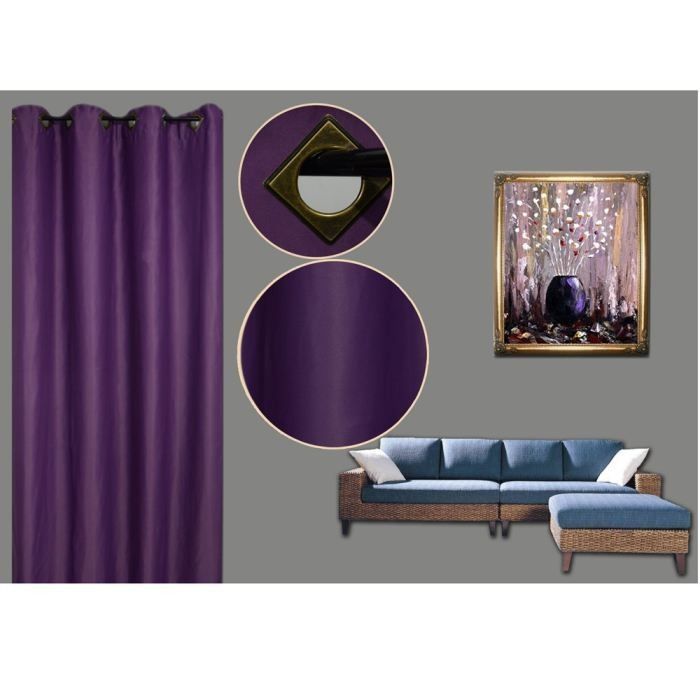 rideau salon violet