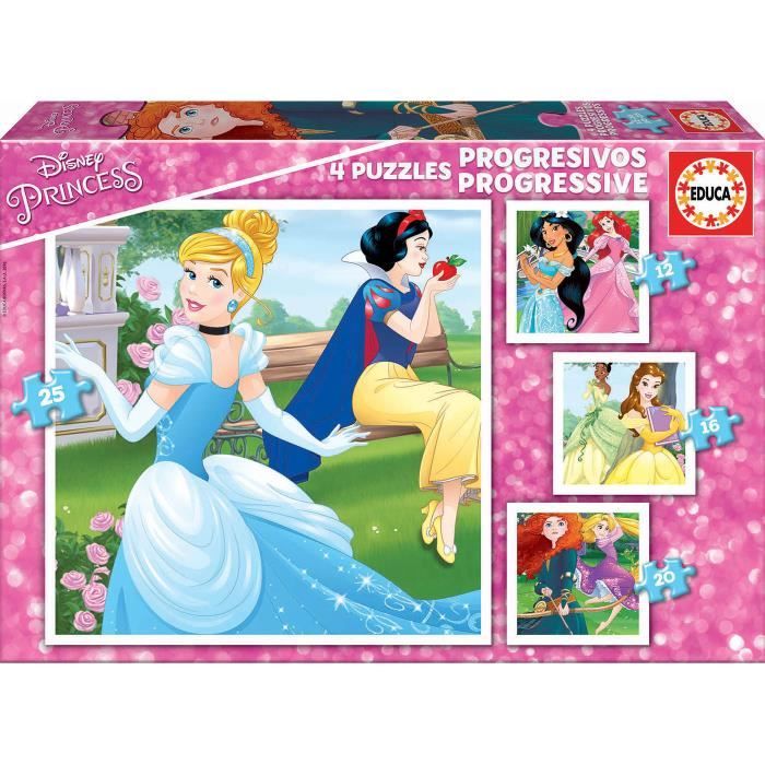 EDUCA BORRAS PUZZLEPROGRESSIF12À25PIÈCESPRINCESSESDISNEY
