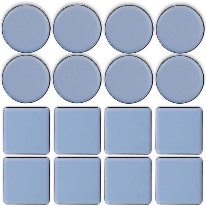 16 pc Patins en Téflon Adhésifs Patin Glisseur pour Meubles Patins Autocollants en Téflon Patins de Meubles Ronds pour Chaises