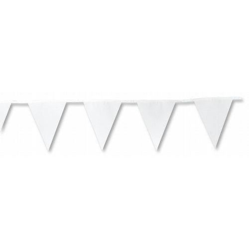 Folia Guirlande de fanions, 3,80m de long, 15fanions, Lot de 2, blanc - 2374
